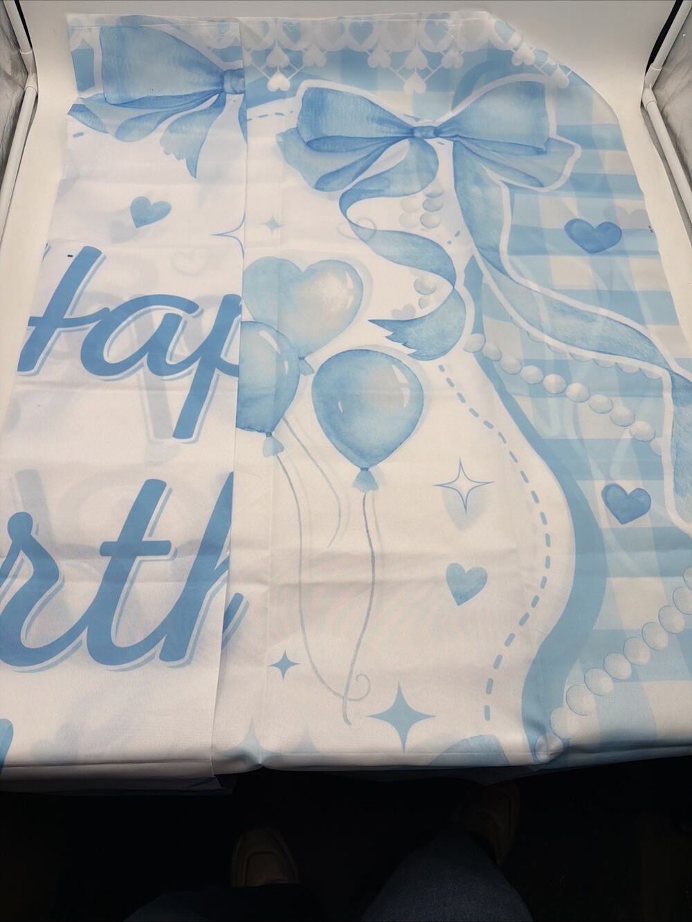 Mocsicka Blue Bow Birthday Decorations Bow Birthday Backdrop